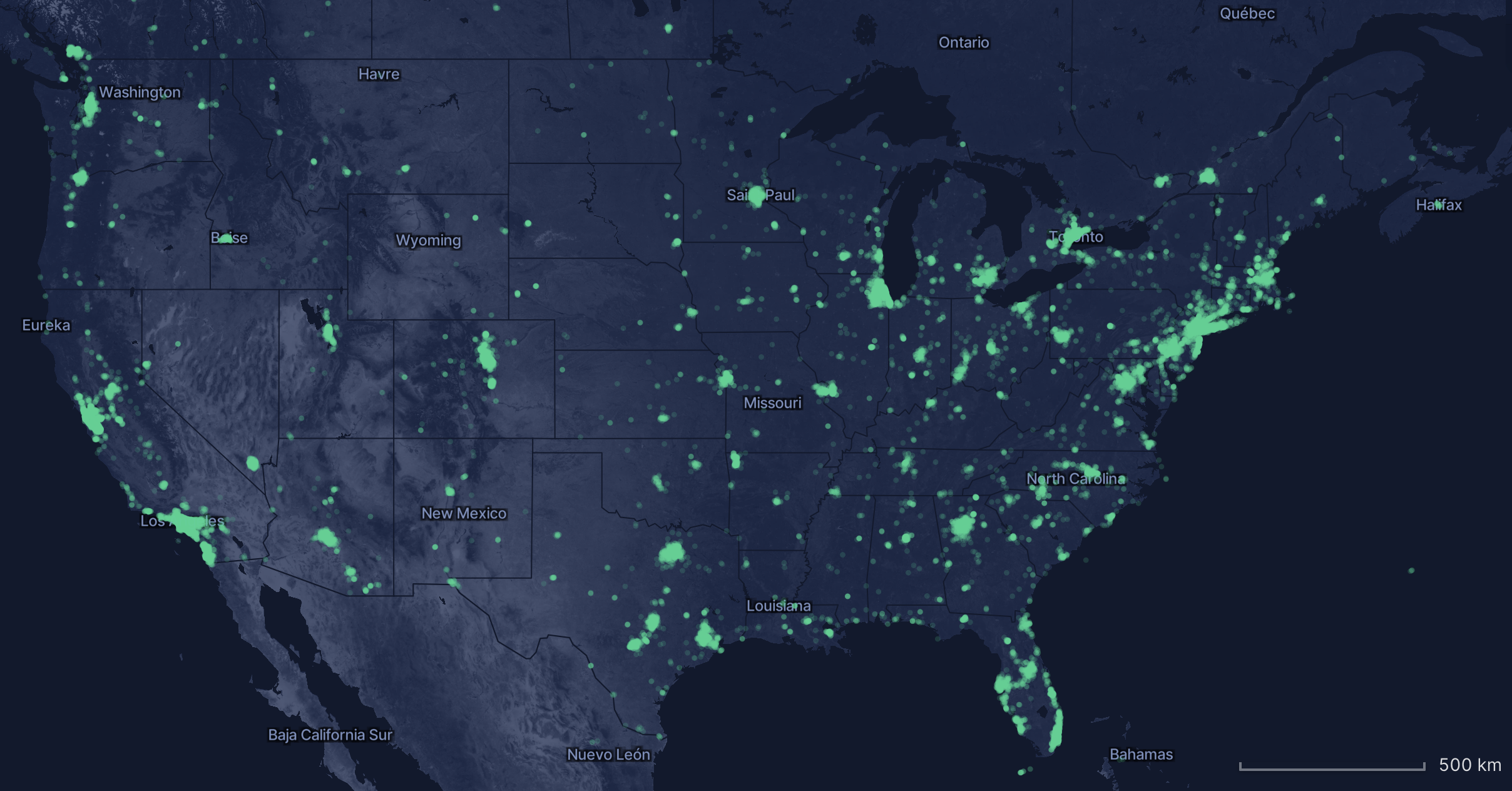 map of Helium growth in U.S.