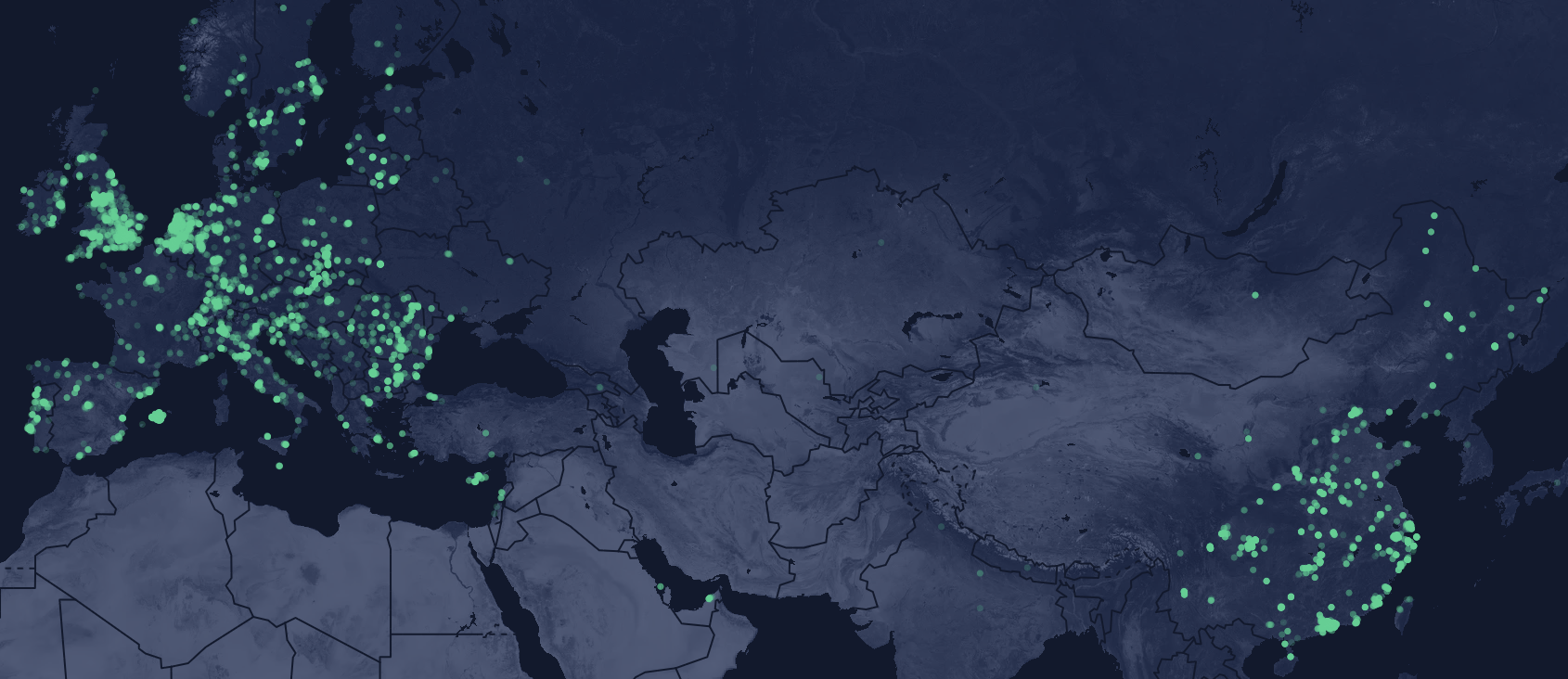 map of Helium growth in Europe and Asia